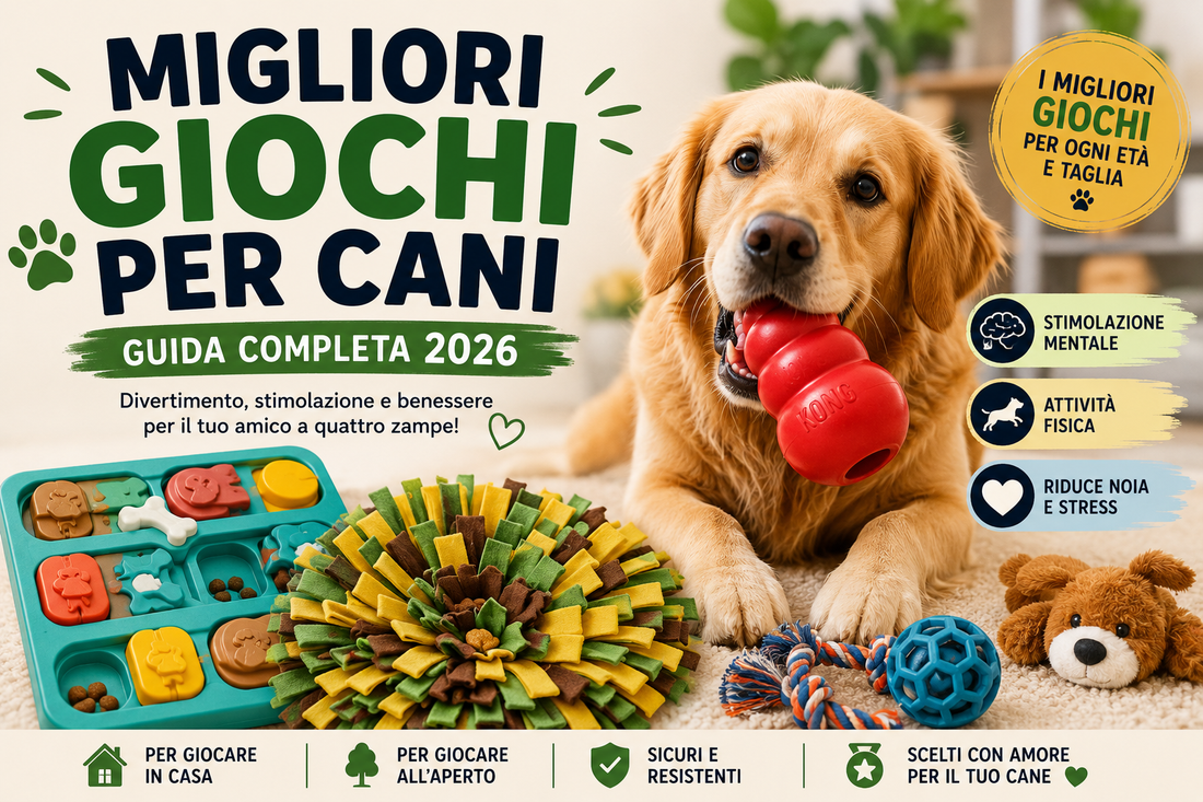 Migliori giochi per cani 2026 - guida completa con giochi interattivi, puzzle e tappeto olfattivo per cani di tutte le età