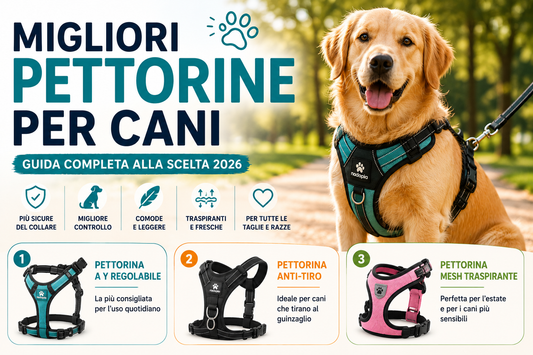 Migliori pettorine per cani 2026 - guida completa con confronto tipologie, materiali e consigli per passeggiate sicure e confortevoli