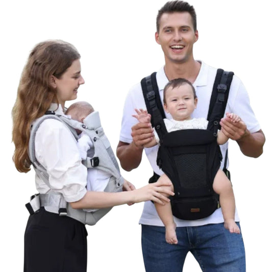 Marsupio porta bebè ergonomico 4 posizioni con supporto lombare