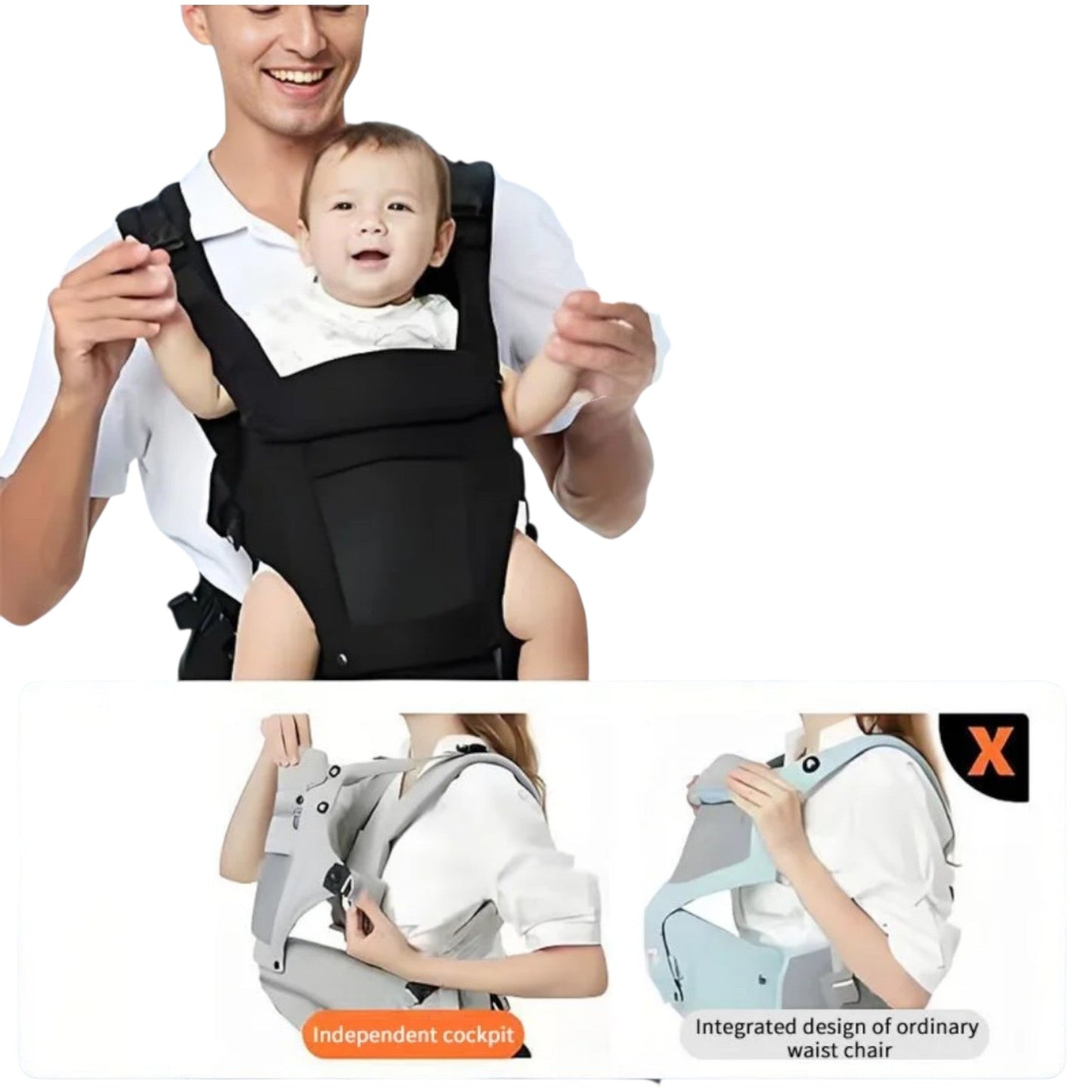 Accessori prima infanzia marsupio supporto lombare rinforzato