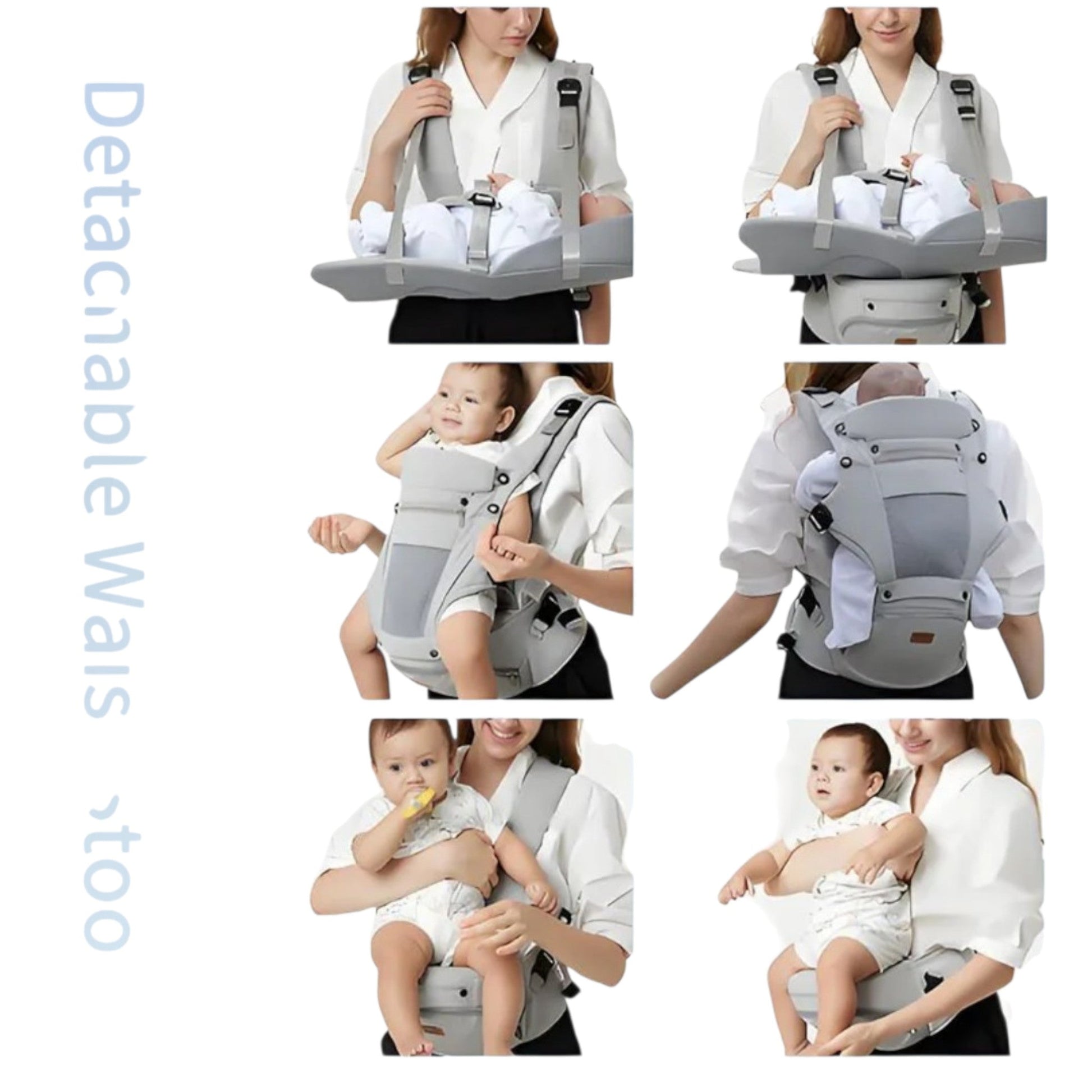 Porta bebè traspirante con cinture imbottite comfort